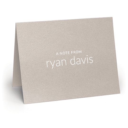 A Note From Folded Shimmer Note Cards